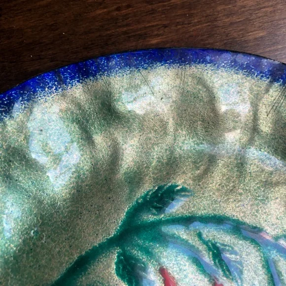 VINTAGE Plate Decorative Enamel Copper from Ireland - Picture 5 of 10